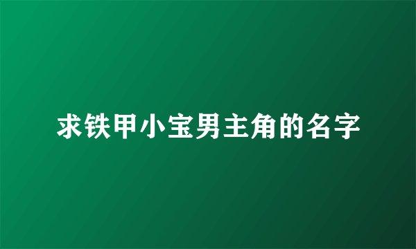 求铁甲小宝男主角的名字