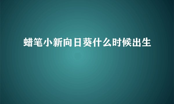 蜡笔小新向日葵什么时候出生