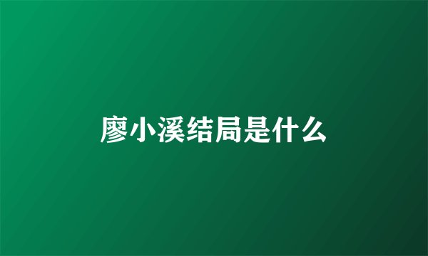 廖小溪结局是什么