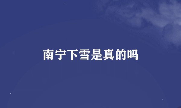 南宁下雪是真的吗