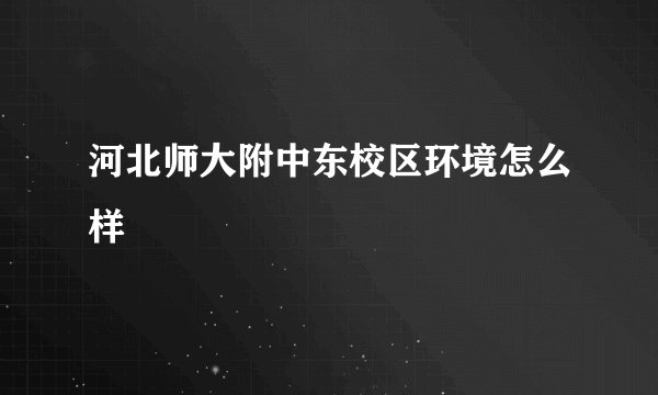 河北师大附中东校区环境怎么样