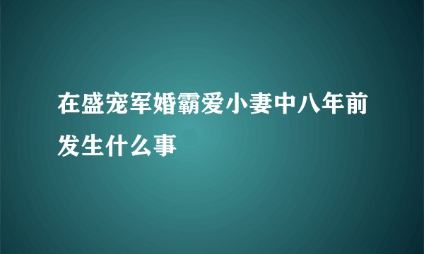 在盛宠军婚霸爱小妻中八年前发生什么事