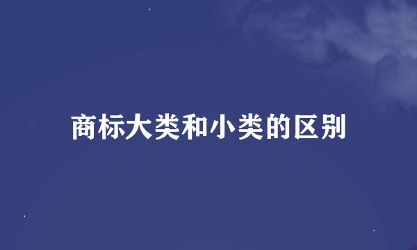 商标大类和小类的区别