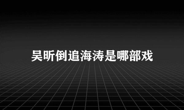 吴昕倒追海涛是哪部戏