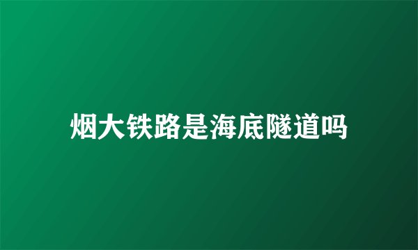 烟大铁路是海底隧道吗