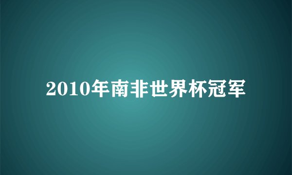 2010年南非世界杯冠军