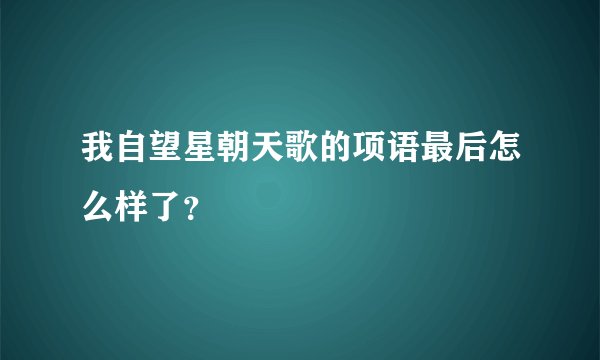 我自望星朝天歌的项语最后怎么样了？