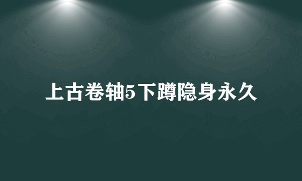 上古卷轴5下蹲隐身永久