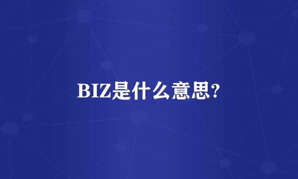 BIZ是什么意思?
