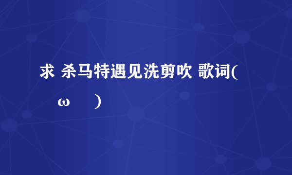 求 杀马特遇见洗剪吹 歌词( ˘ω˘ )