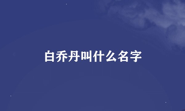 白乔丹叫什么名字