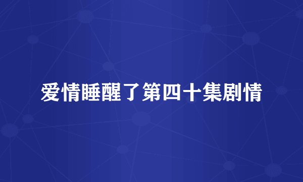 爱情睡醒了第四十集剧情