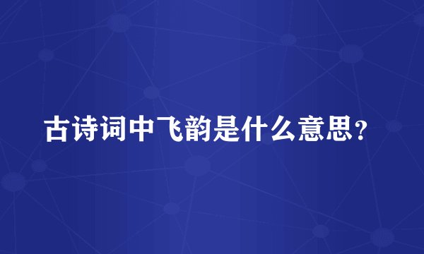 古诗词中飞韵是什么意思？