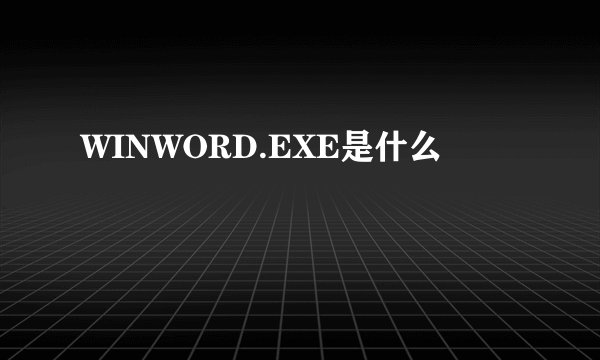 WINWORD.EXE是什么