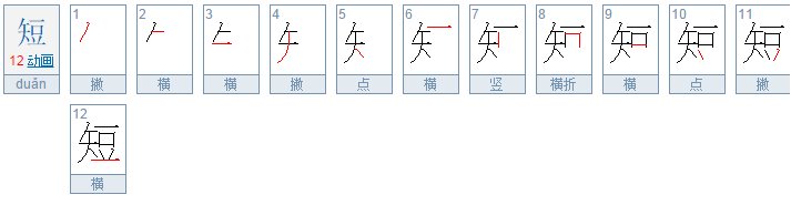 短的笔画顺序是