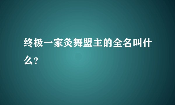 终极一家灸舞盟主的全名叫什么？