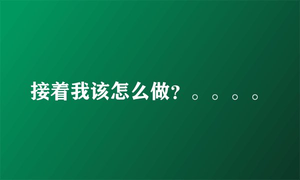 接着我该怎么做？。。。。