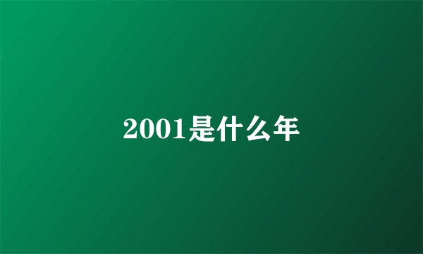 2001是什么年