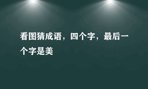 看图猜成语，四个字，最后一个字是美