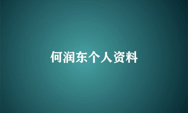 何润东个人资料