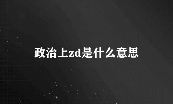 政治上zd是什么意思