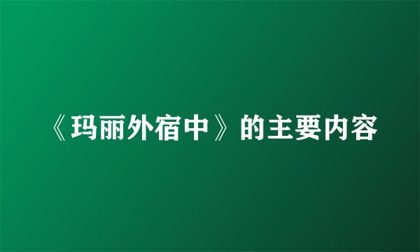《玛丽外宿中》的主要内容