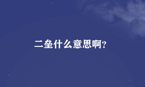 二垒什么意思啊？