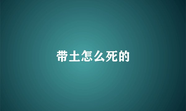 带土怎么死的