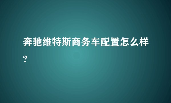 奔驰维特斯商务车配置怎么样?