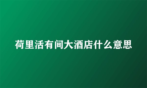 荷里活有间大酒店什么意思