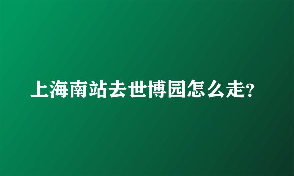 上海南站去世博园怎么走？