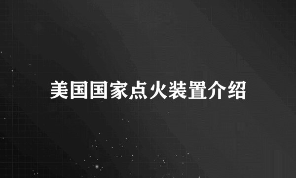 美国国家点火装置介绍