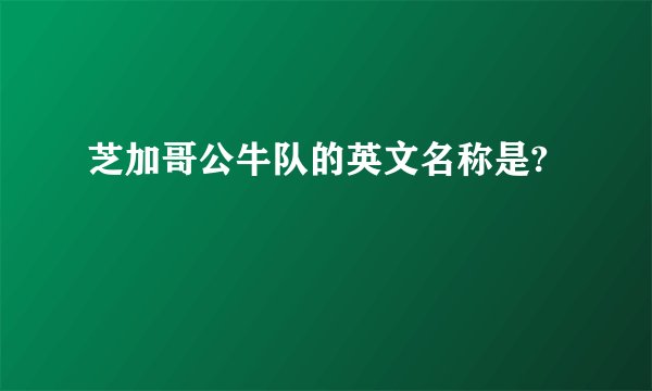 芝加哥公牛队的英文名称是?