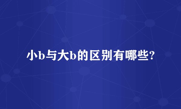 小b与大b的区别有哪些?