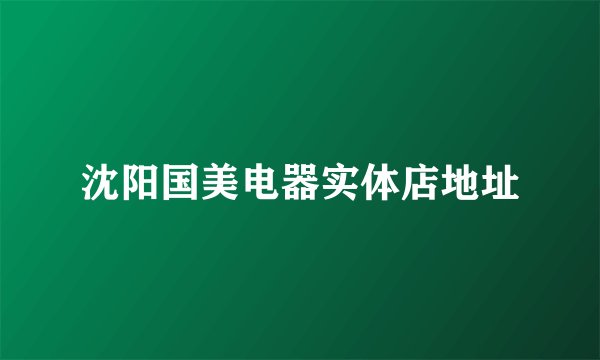 沈阳国美电器实体店地址