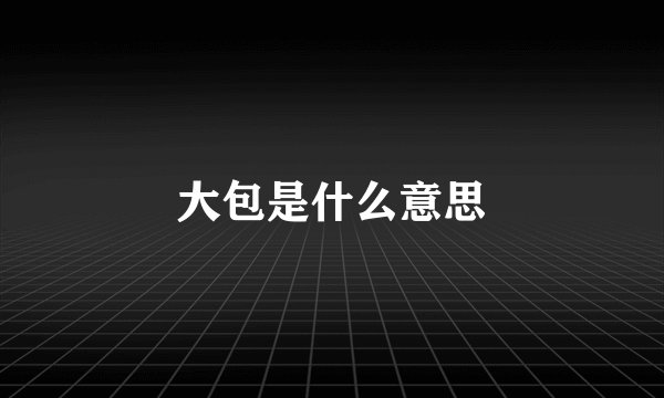 大包是什么意思