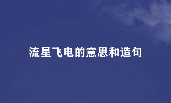 流星飞电的意思和造句