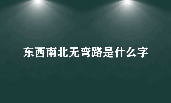 东西南北无弯路是什么字