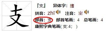 支字的偏旁是什么