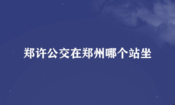郑许公交在郑州哪个站坐