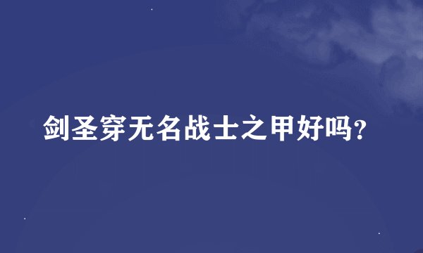 剑圣穿无名战士之甲好吗？