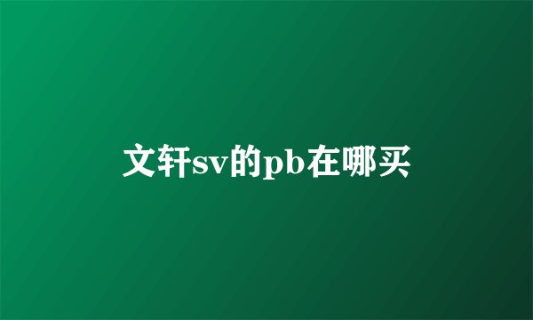 文轩sv的pb在哪买