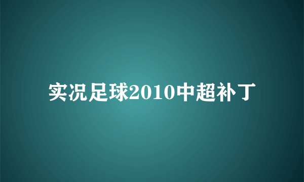 实况足球2010中超补丁