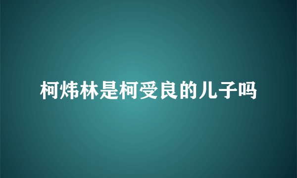 柯炜林是柯受良的儿子吗