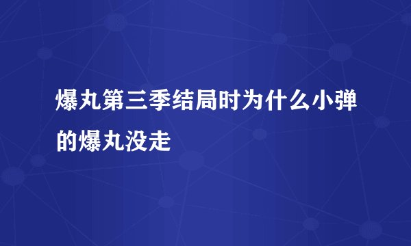 爆丸第三季结局时为什么小弹的爆丸没走