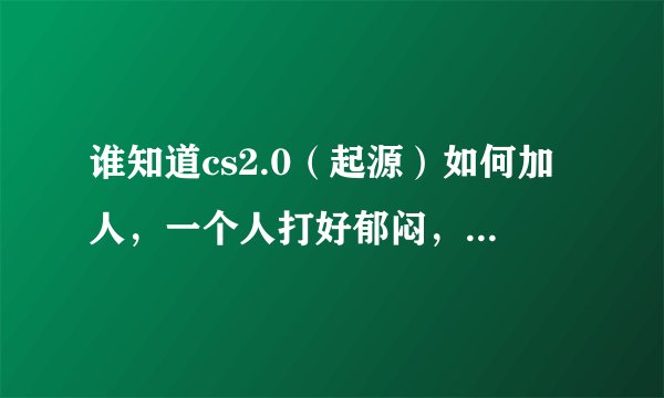 谁知道cs2.0（起源）如何加人，一个人打好郁闷，快快，有悬赏