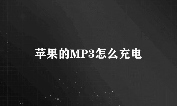苹果的MP3怎么充电