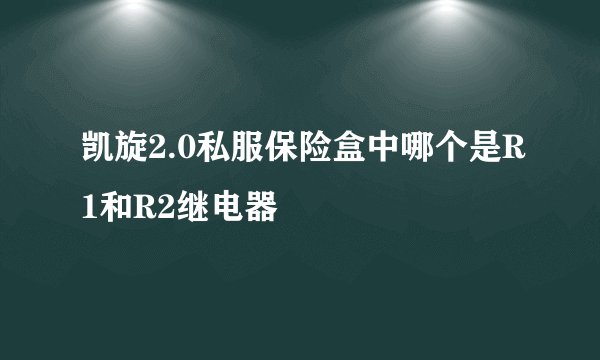 凯旋2.0私服保险盒中哪个是R1和R2继电器