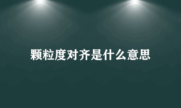 颗粒度对齐是什么意思