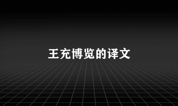 王充博览的译文